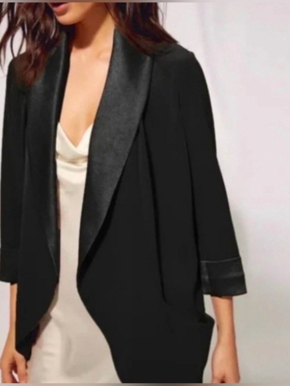 Aritzia Wilfred Chevalier Blazer Black Satin Collar Relaxed Fit Size 0
